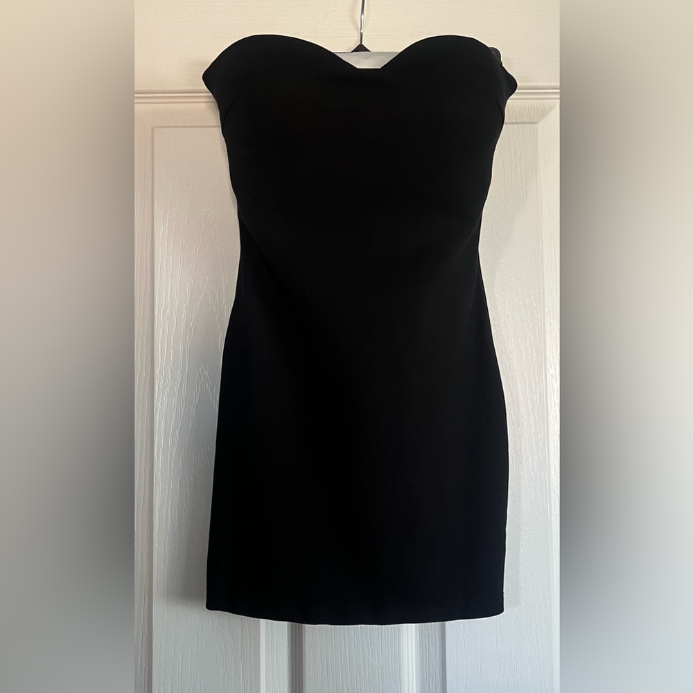 NWOT Superdown Revolve Bianca Black Strapless Mini Dress XXS $72 - Picture 4 of 7